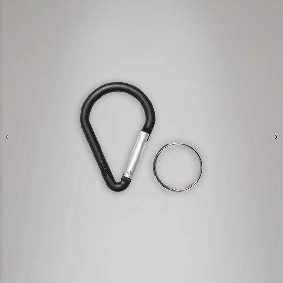 Rains Drop Carabiner & Keyring, NWT, Black & Silver - Picture 2 of 4